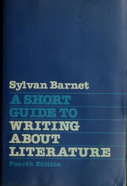 Cover of A short guide to writing about literature