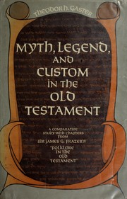 Cover of Myth, Legend and Custom in the Old Testament