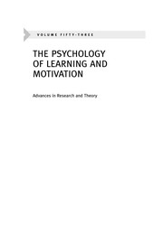 Cover of The psychology of learning and motivation