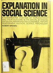 Cover of Explanation in social science