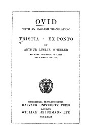 Cover of Tristia; Ex Ponto