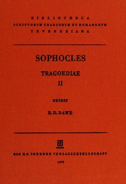 Cover of Sophoclis tragoediae